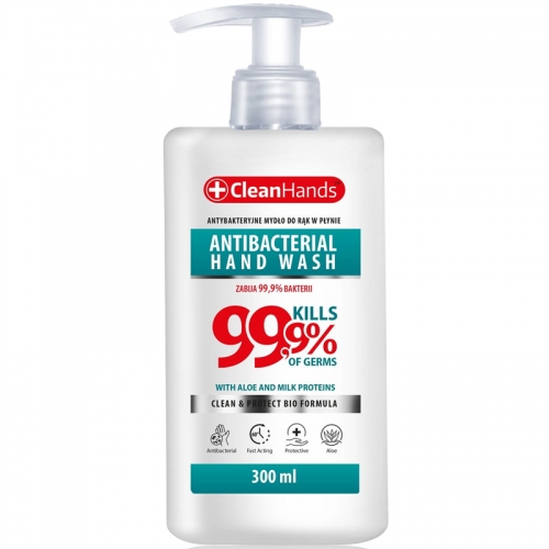 Mydło Antybakteryjne do Rąk w Płynie 99,9% BIO Formuła 300ml CleanHands